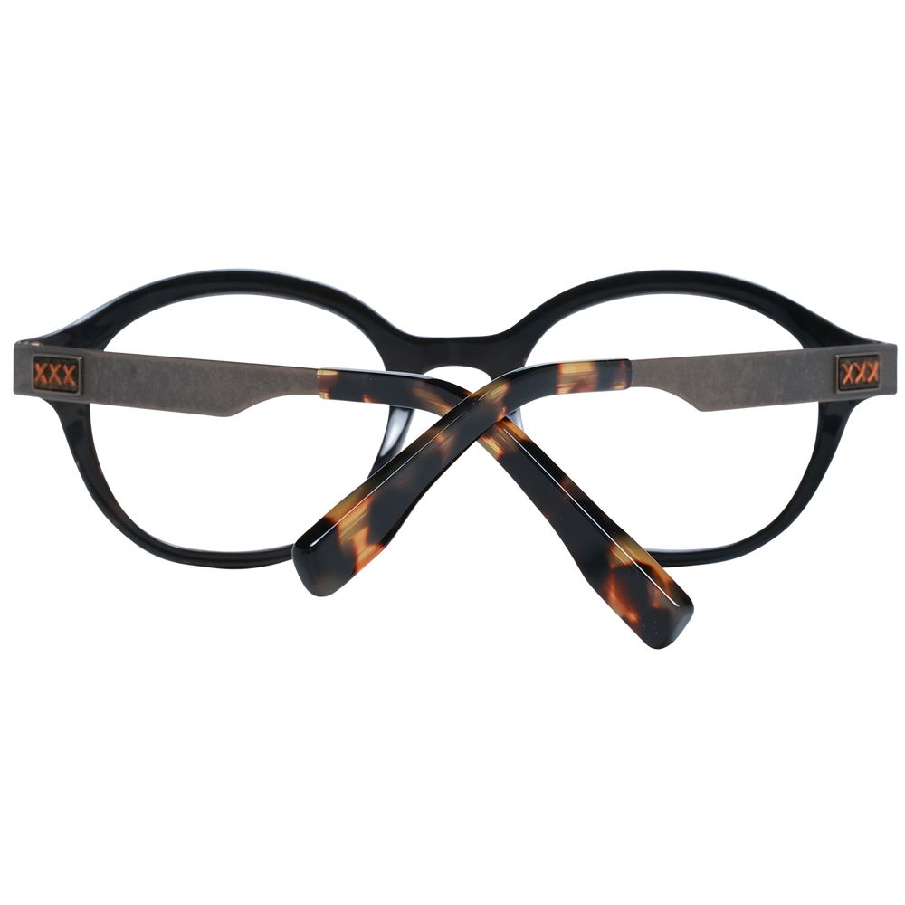 Ermenegildo Zegna Brown Men’s Optical Frames – Round Style