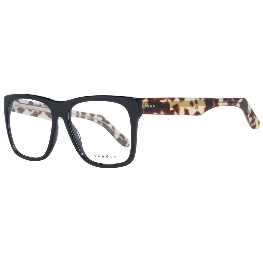 Sandro Black Men’s Optical Glasses – Trapezium Full-Rim Frame