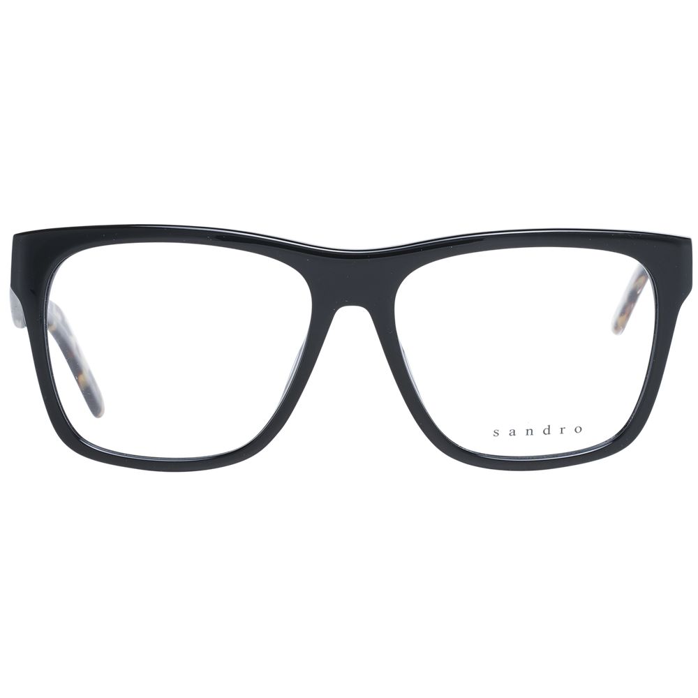 Sandro Black Men’s Optical Glasses – Trapezium Full-Rim Frame