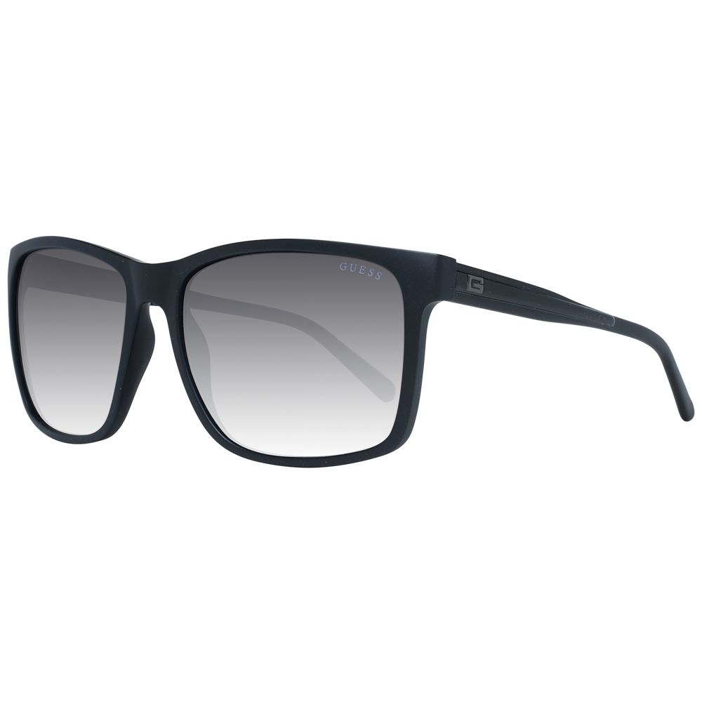 Guess Men’s Sunglasses – Black Square Frame with Grey Mirrored Lenses, 60mm