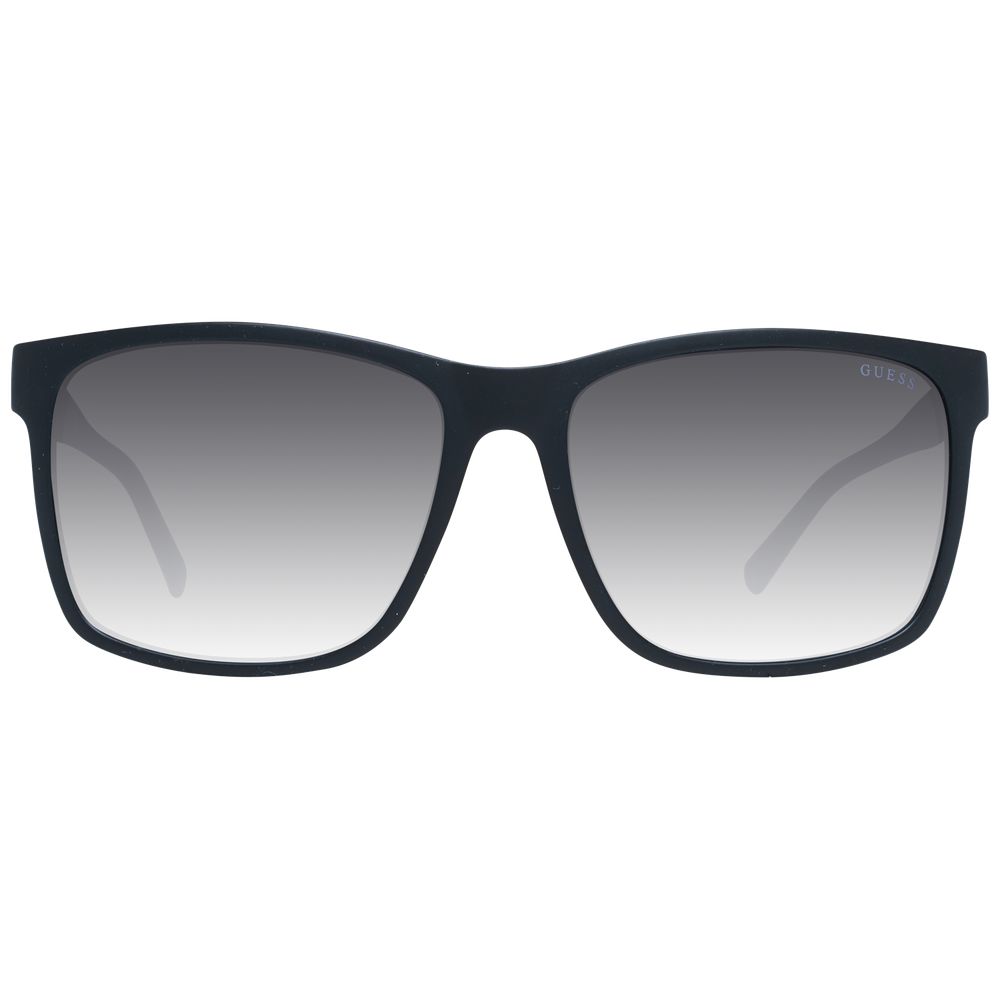 Guess Men’s Sunglasses – Black Square Frame with Grey Mirrored Lenses, 60mm