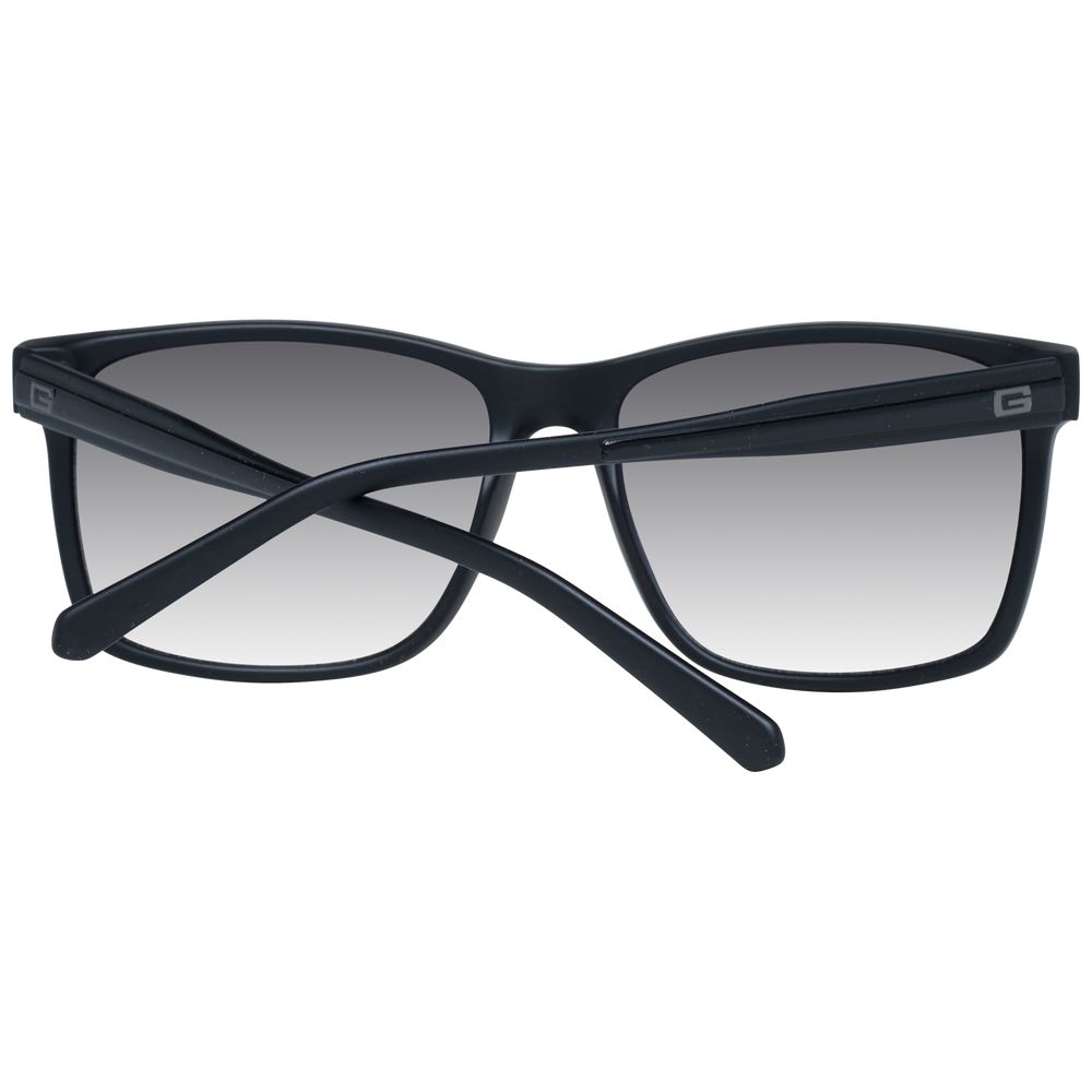 Guess Men’s Sunglasses – Black Square Frame with Grey Mirrored Lenses, 60mm