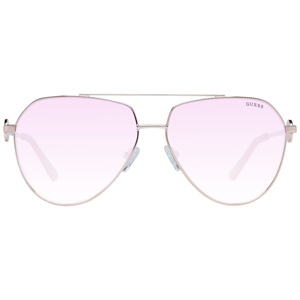Guess Women’s Rose Gold Sunglasses – Aviator Frame with Burgundy Gradient Lenses, 62mm