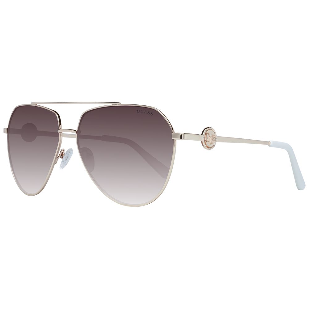 Guess Women’s Sunglasses – Gold Aviator Frame with Brown Gradient Lenses, 62mm