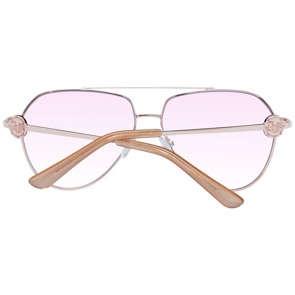 Guess Women’s Rose Gold Sunglasses – Aviator Frame with Burgundy Gradient Lenses, 62mm