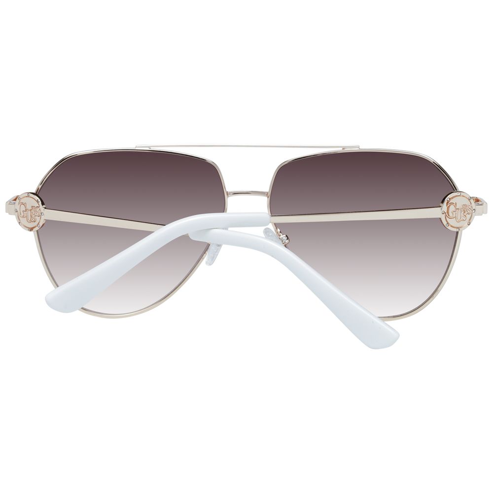 Guess Women’s Sunglasses – Gold Aviator Frame with Brown Gradient Lenses, 62mm