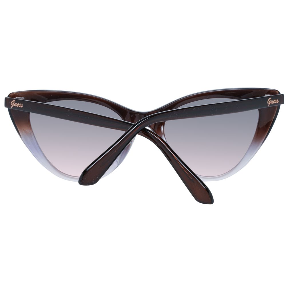 Guess Women’s Sunglasses – Brown Cat Eye Frame with Purple Gradient Lenses, 52mm