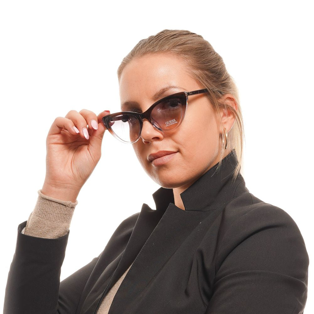 Guess Women’s Sunglasses – Brown Cat Eye Frame with Purple Gradient Lenses, 52mm