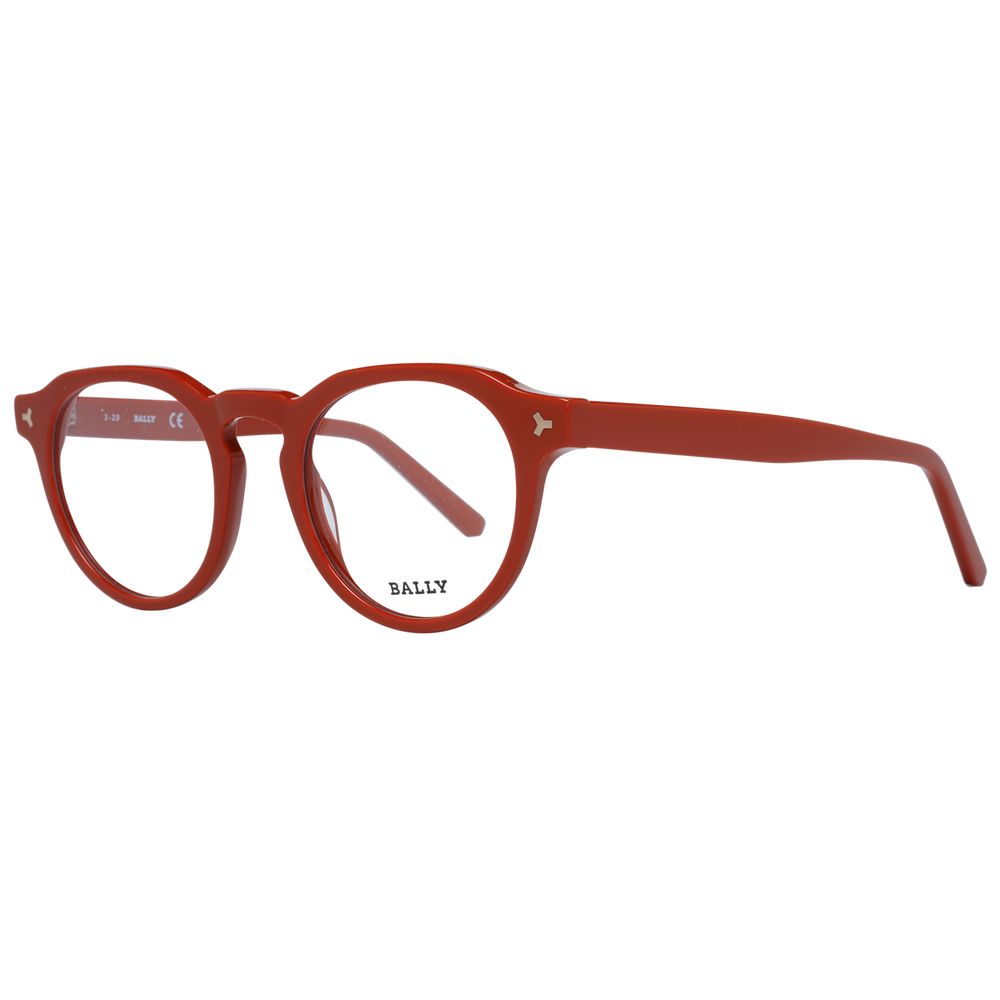 Bally Orange Men’s Optical Frames – Round Full-Rim Style