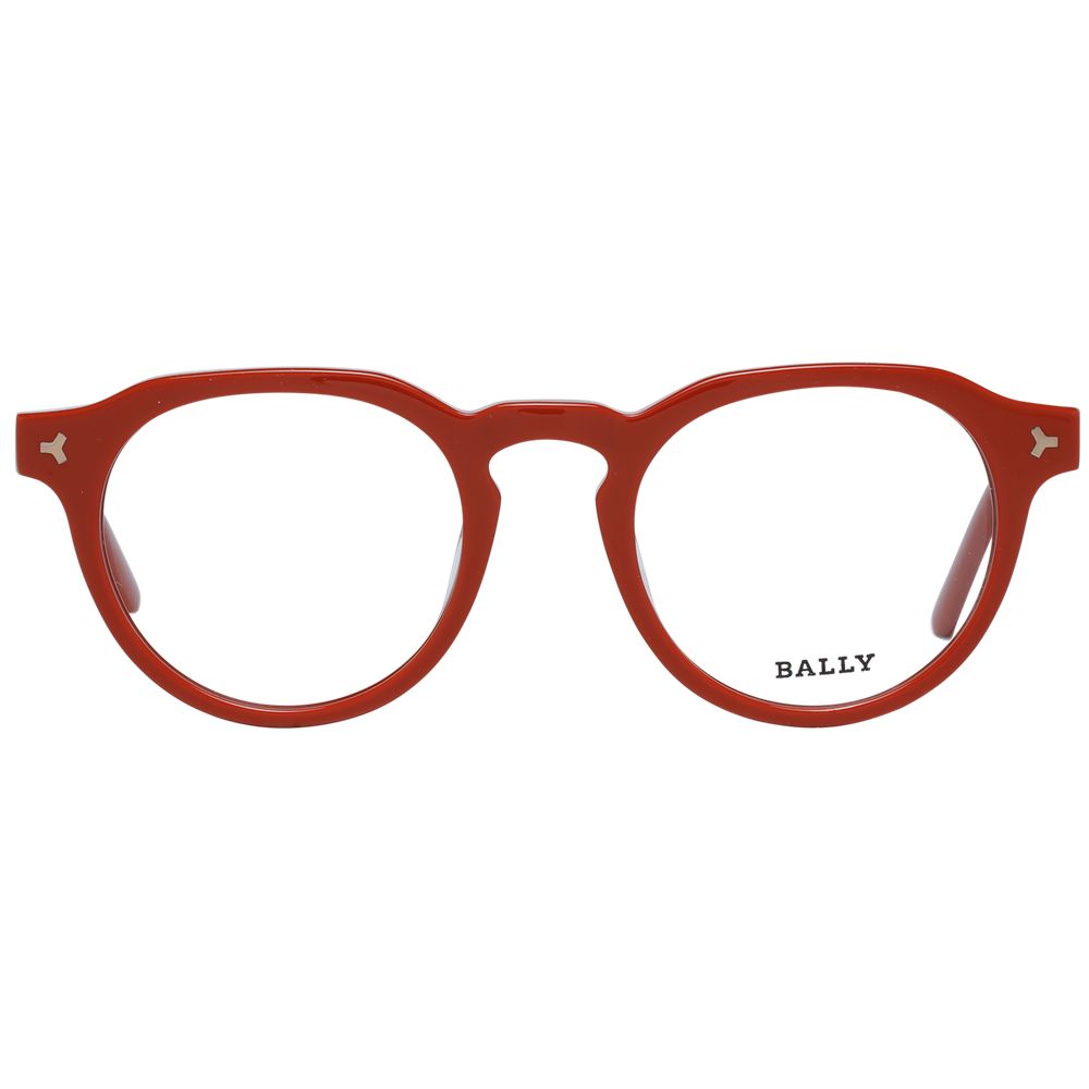 Bally Orange Men’s Optical Frames – Round Full-Rim Style