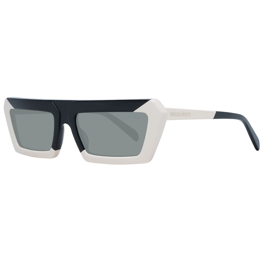 Emilio Pucci Women’s Sunglasses – Multicolor Rectangle Frame with Grey Polarized Lenses, 56mm