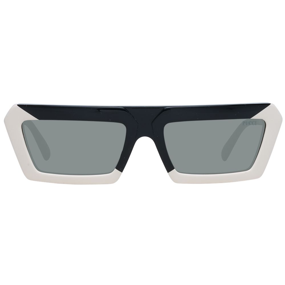Emilio Pucci Women’s Sunglasses – Multicolor Rectangle Frame with Grey Polarized Lenses, 56mm