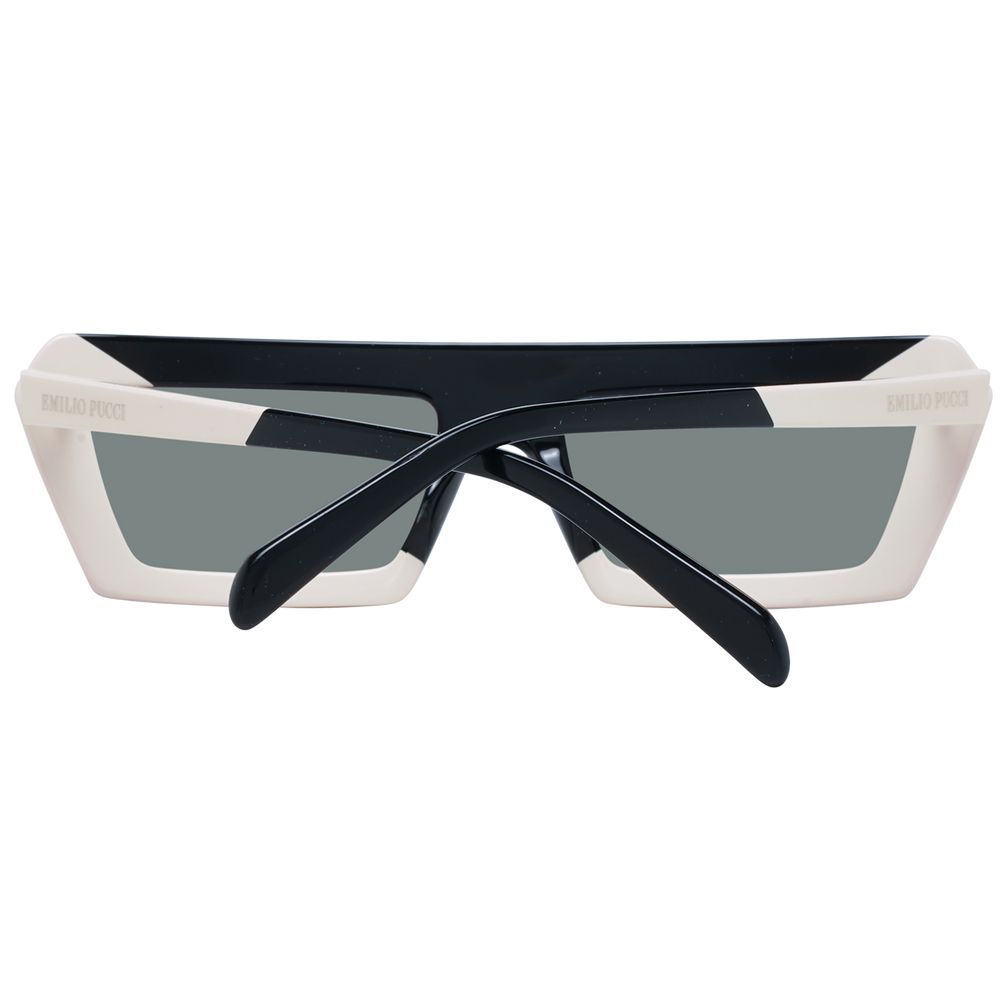 Emilio Pucci Women’s Sunglasses – Multicolor Rectangle Frame with Grey Polarized Lenses, 56mm