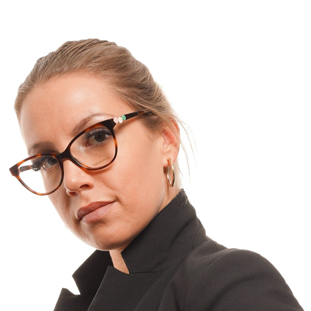 Emilio Pucci Women's Optical Frames – Brown Cat Eye Design