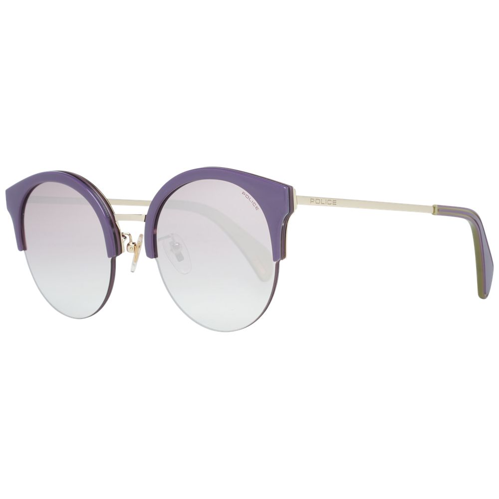 Police Gold Women Sunglasses – Bold Round Design with Rosé Gold Lenses