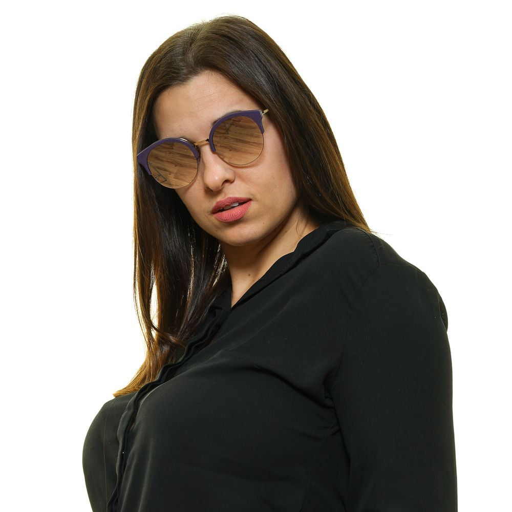 Police Gold Women Sunglasses – Bold Round Design with Rosé Gold Lenses