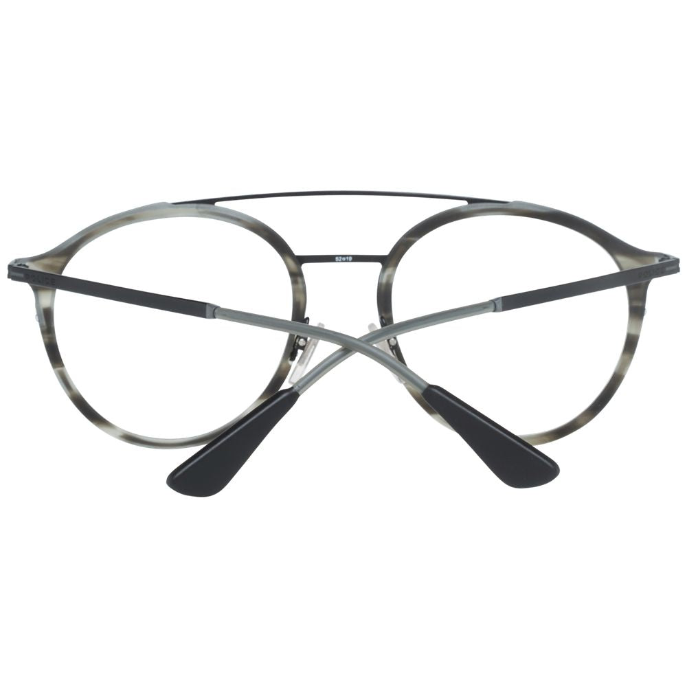 Police Gray Men’s Optical Frames – Aviator Style, 52mm