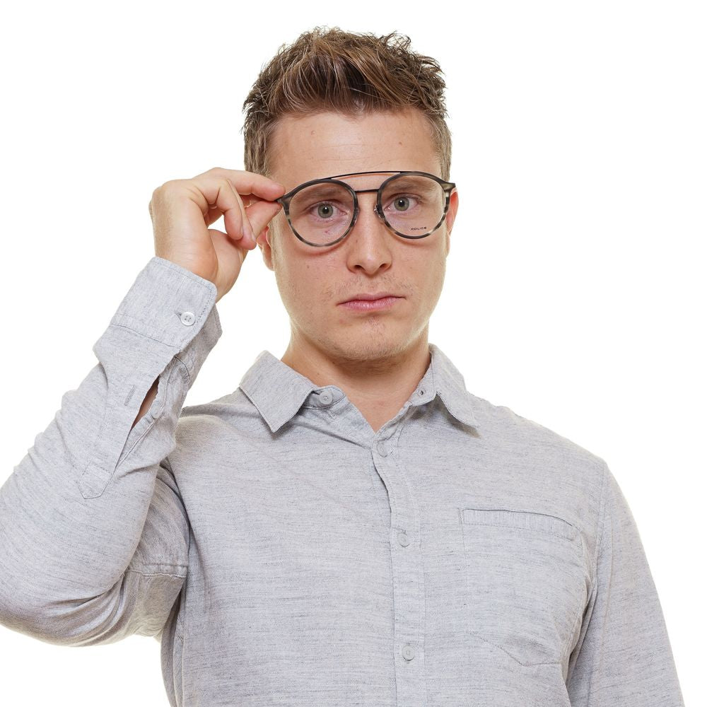 Police Gray Men’s Optical Frames – Aviator Style, 52mm