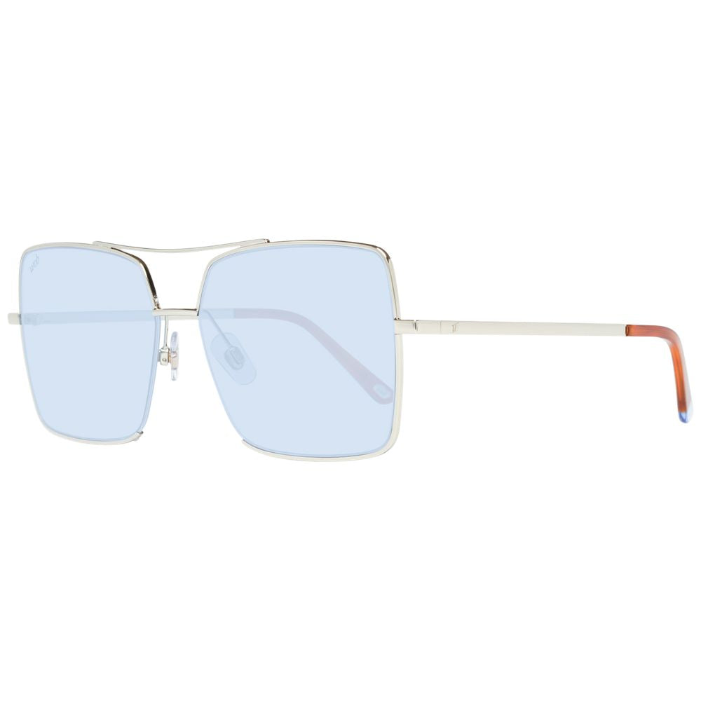 Web Gold Women Square Sunglasses with Blue Lenses
