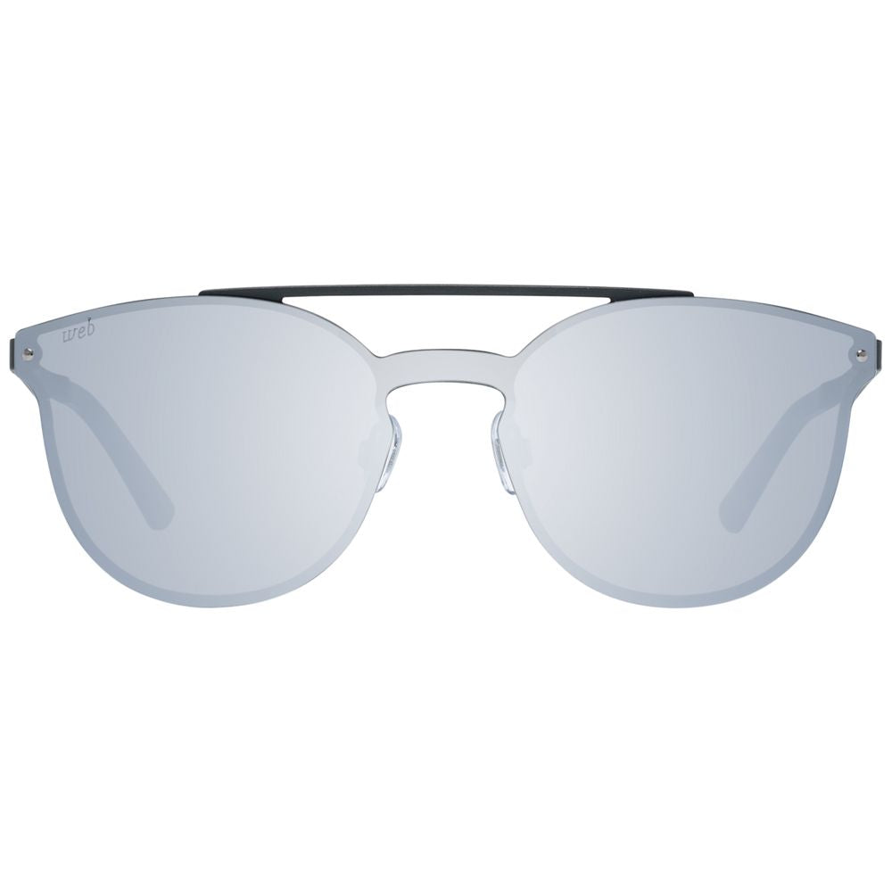 Web Black Unisex Sunglasses with Grey Mirrored Mono Lenses