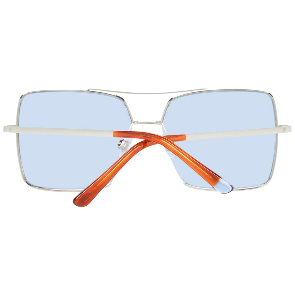 Web Gold Women Square Sunglasses with Blue Lenses