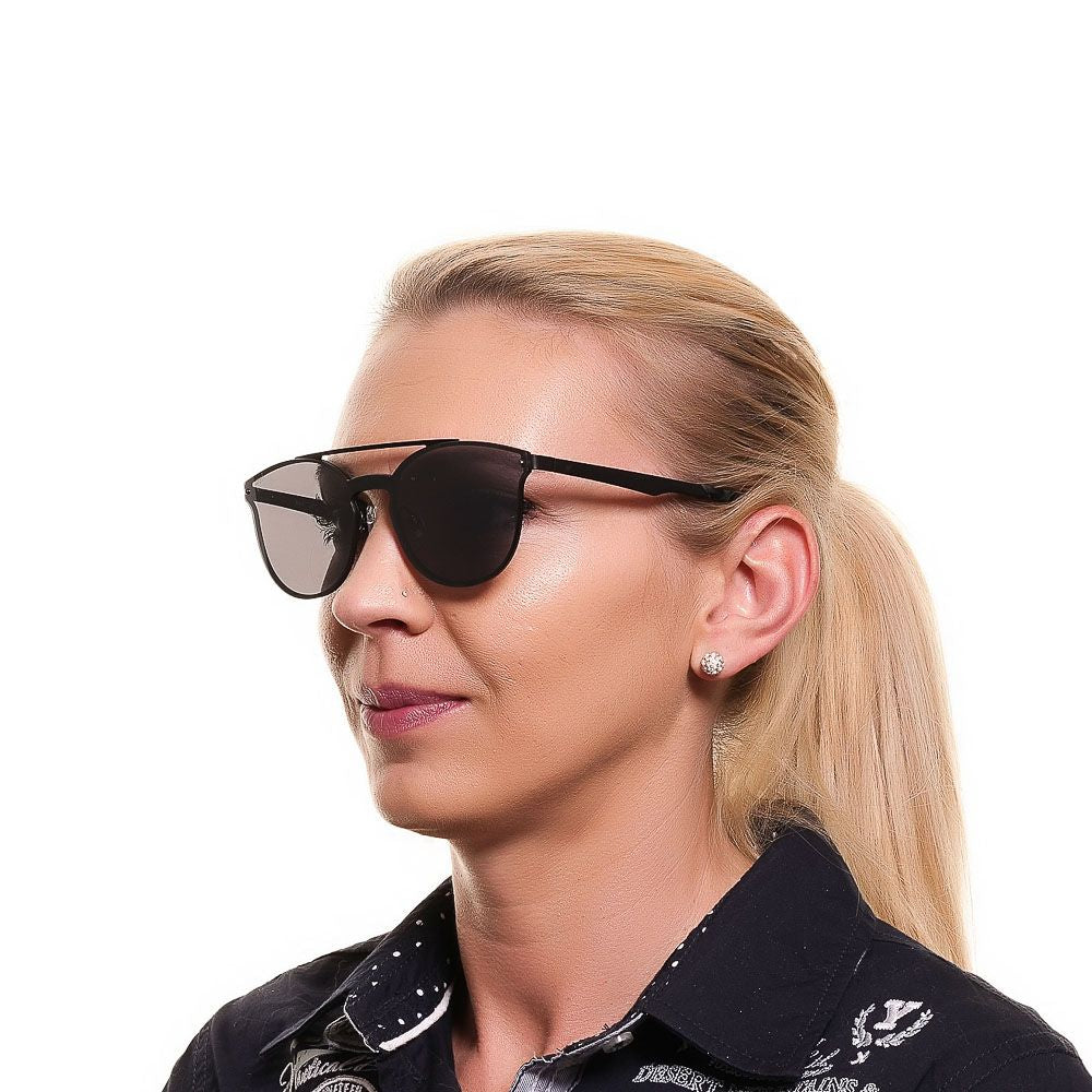 Web Black Unisex Sunglasses with Grey Mirrored Mono Lenses