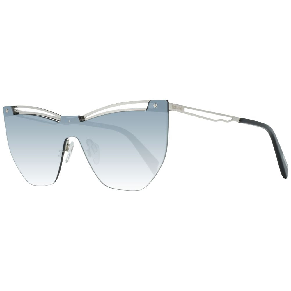 Just Cavalli Silver Half-Rim Sunglasses with Turquoise Gradient Lenses for Women