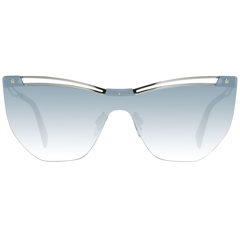 Just Cavalli Silver Half-Rim Sunglasses with Turquoise Gradient Lenses for Women
