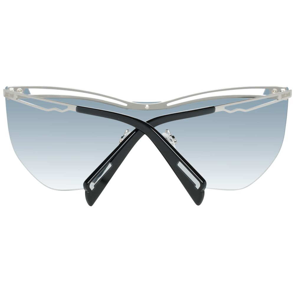 Just Cavalli Silver Half-Rim Sunglasses with Turquoise Gradient Lenses for Women