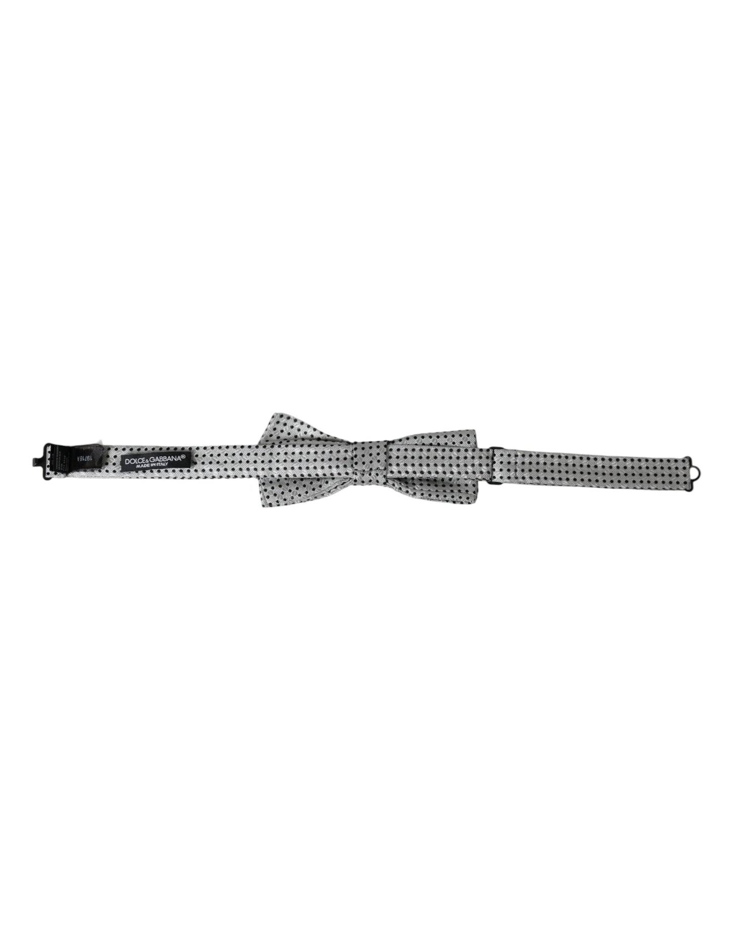 - Gray Silk Polka Dot Adjustable Neck Men Papillon Bow Tie