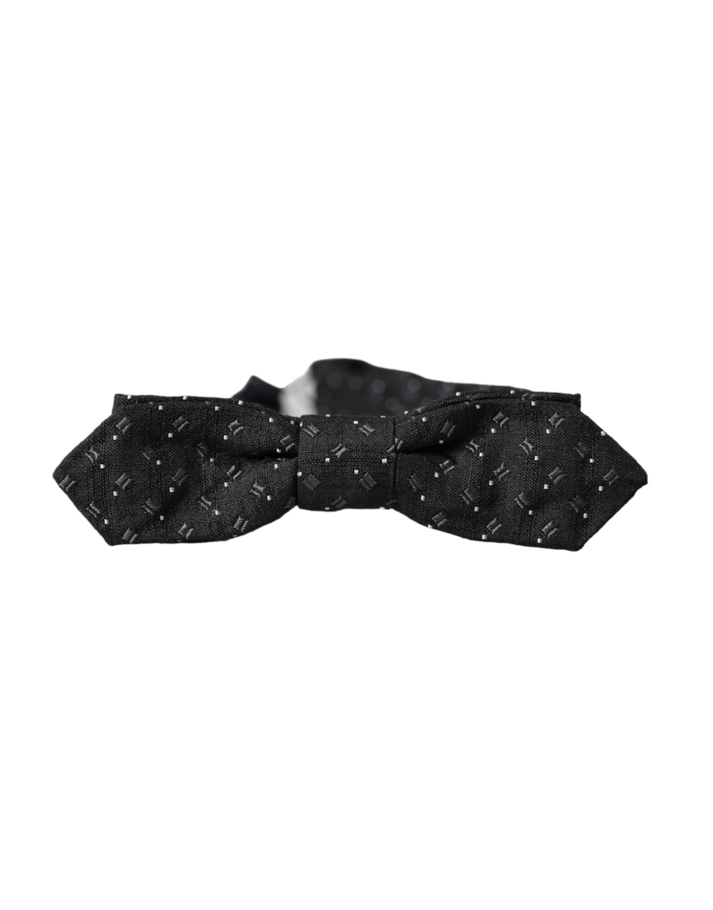 - Black Silk Patterned Adjustable Neck Men Papillon Bow Tie