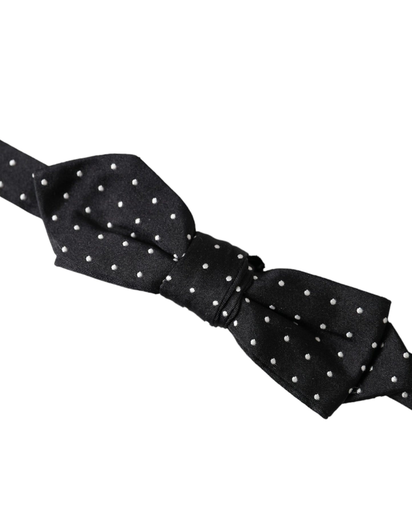 - Black Silk Polka Dot Adjustable Neck Men Papillon Bow Tie