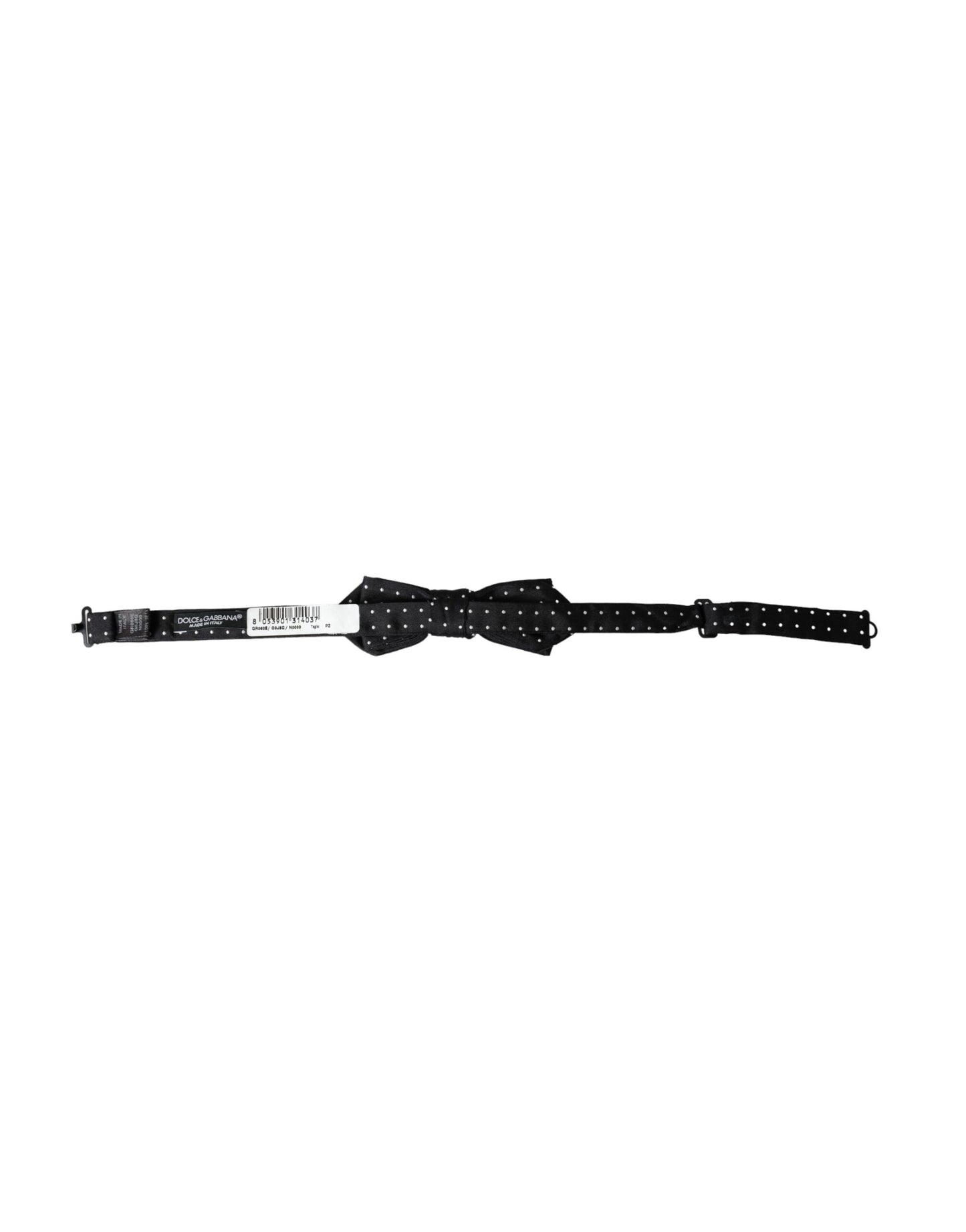 - Black Silk Polka Dot Adjustable Neck Men Papillon Bow Tie