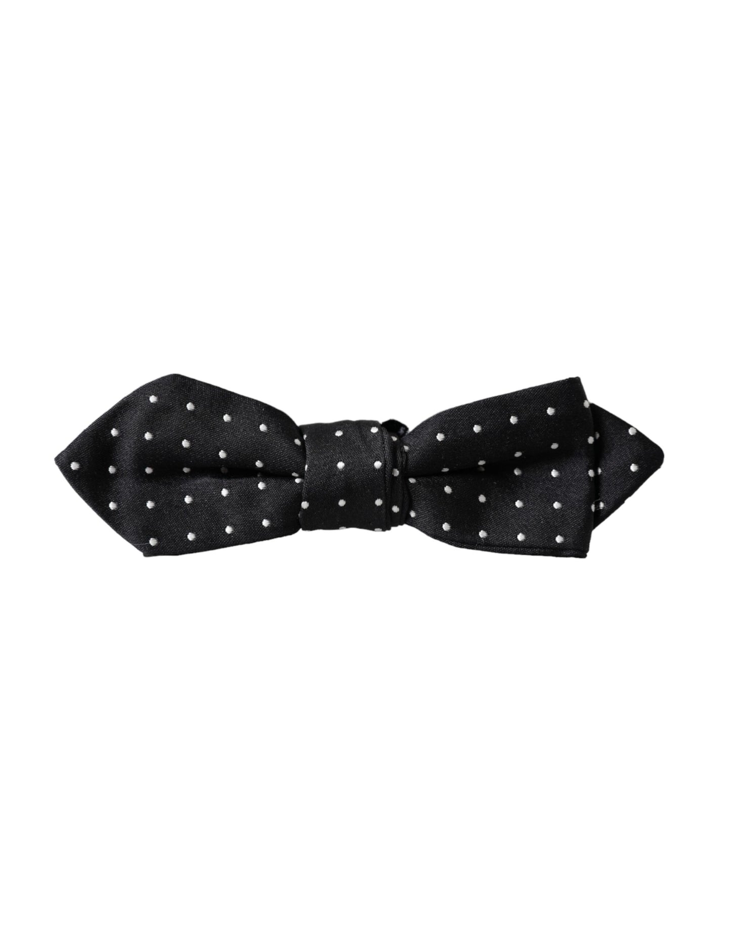- Black Silk Polka Dot Adjustable Neck Men Papillon Bow Tie