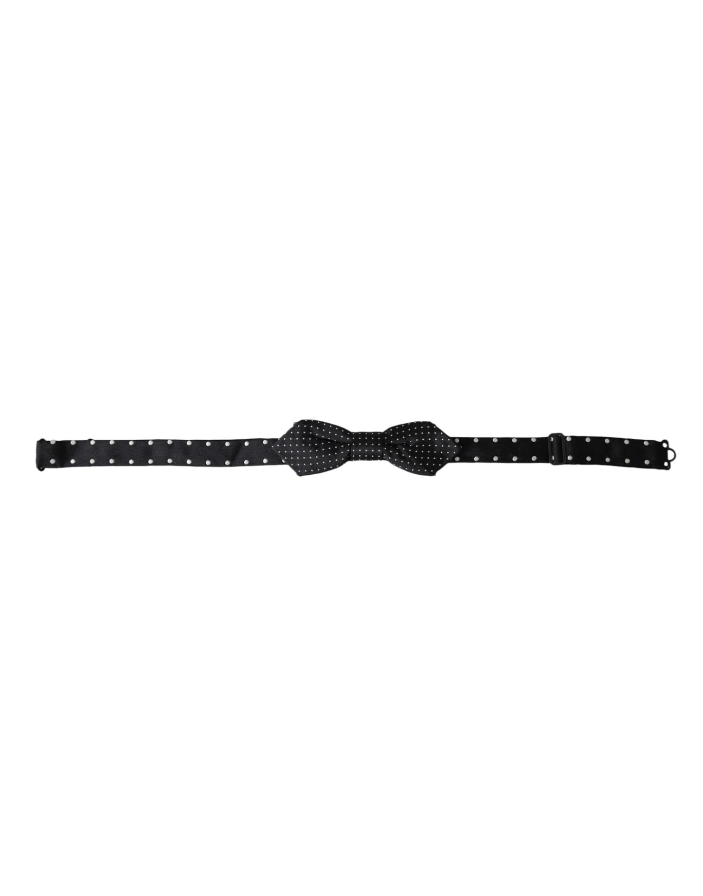 - Black Silk Polka Dot Adjustable Neck Men Papillon Bow Tie