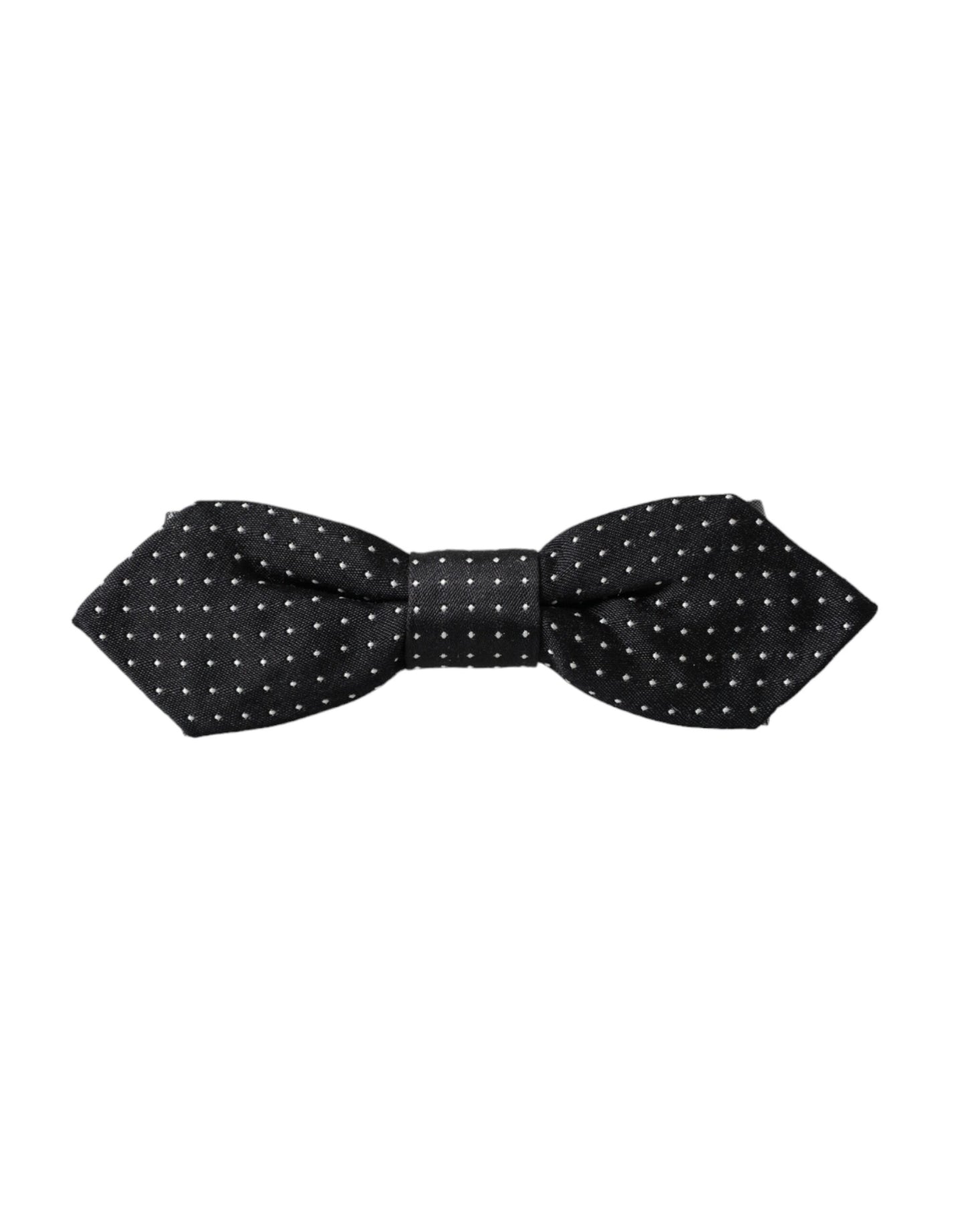 - Black Silk Polka Dot Adjustable Neck Men Papillon Bow Tie