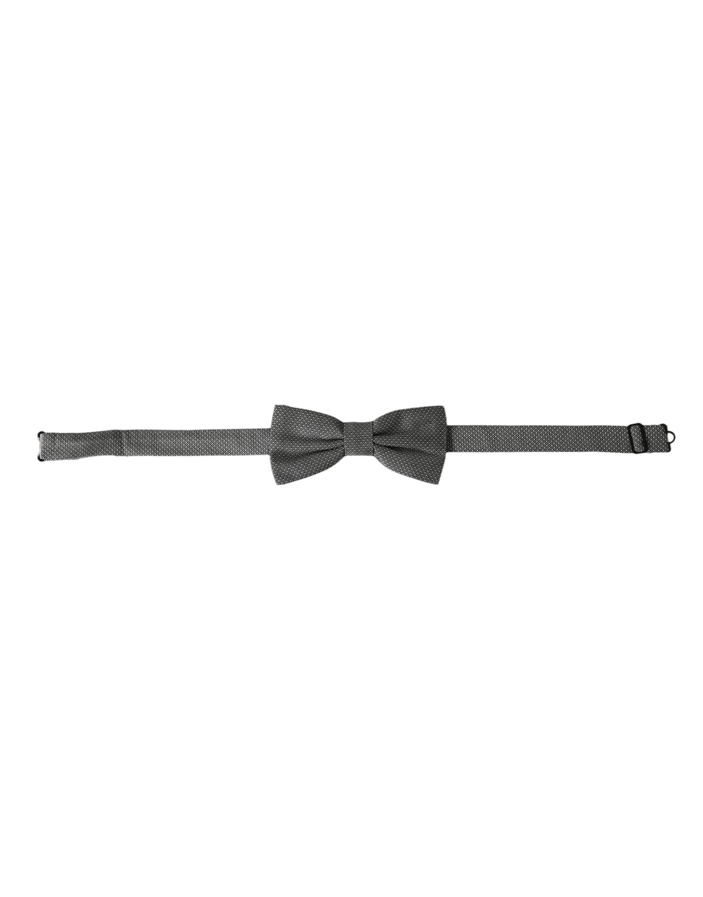 - Gray Silk Patterned Adjustable Neck Men Papillon Bow Tie