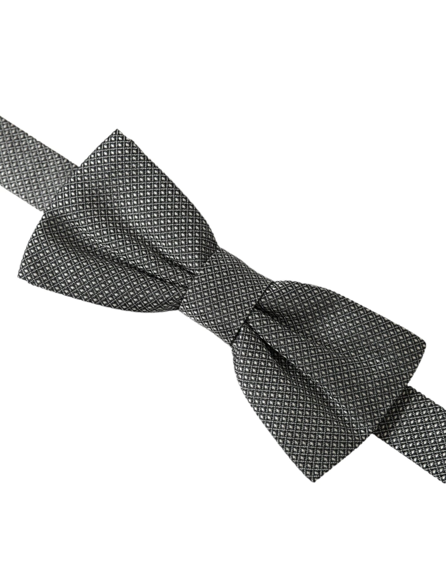 - Gray Silk Patterned Adjustable Neck Men Papillon Bow Tie