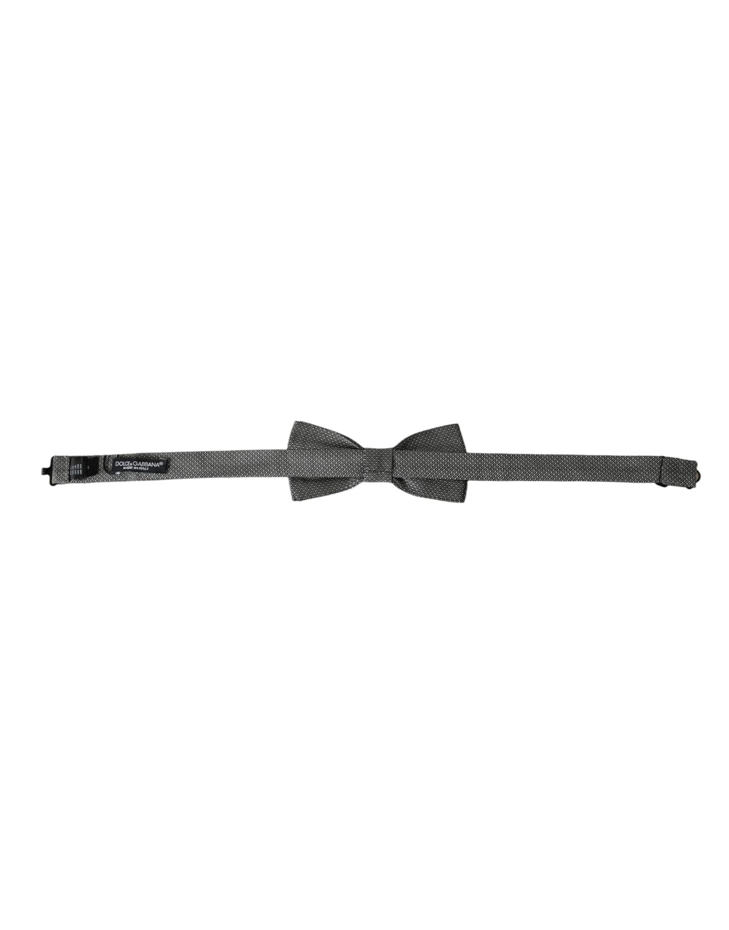 - Gray Silk Patterned Adjustable Neck Men Papillon Bow Tie