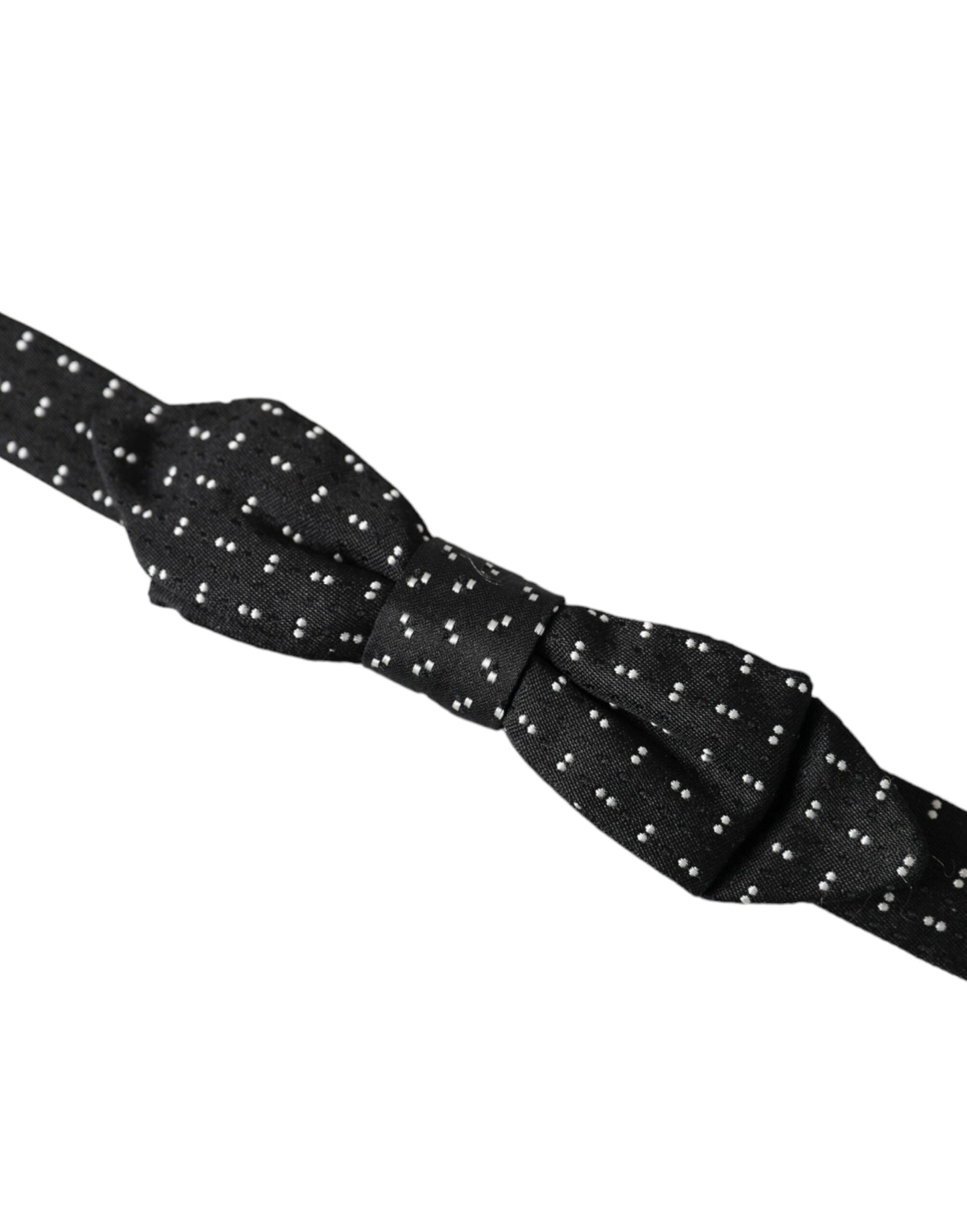 - Black Silk Patterned Adjustable Neck Men Papillon Bow Tie