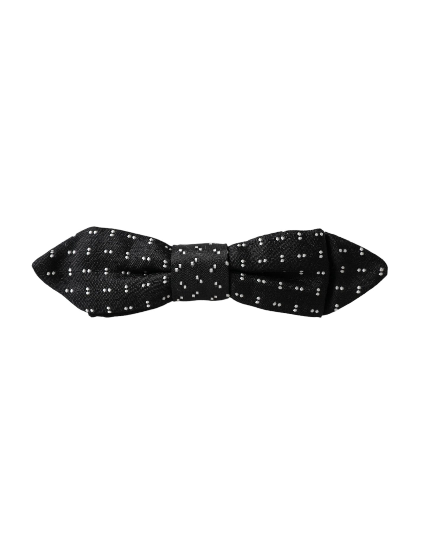 - Black Silk Patterned Adjustable Neck Men Papillon Bow Tie