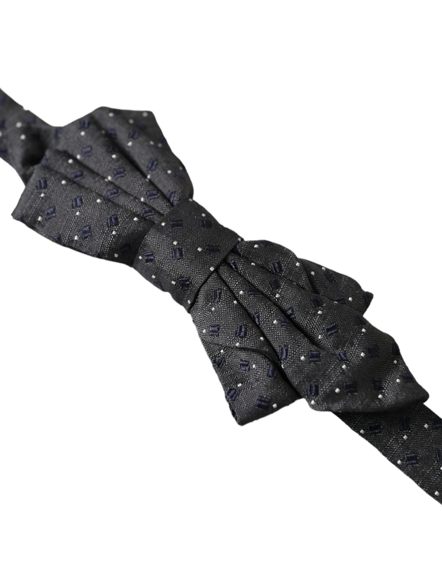 - Black Silk Patterned Adjustable Neck Men Papillon Bow Tie