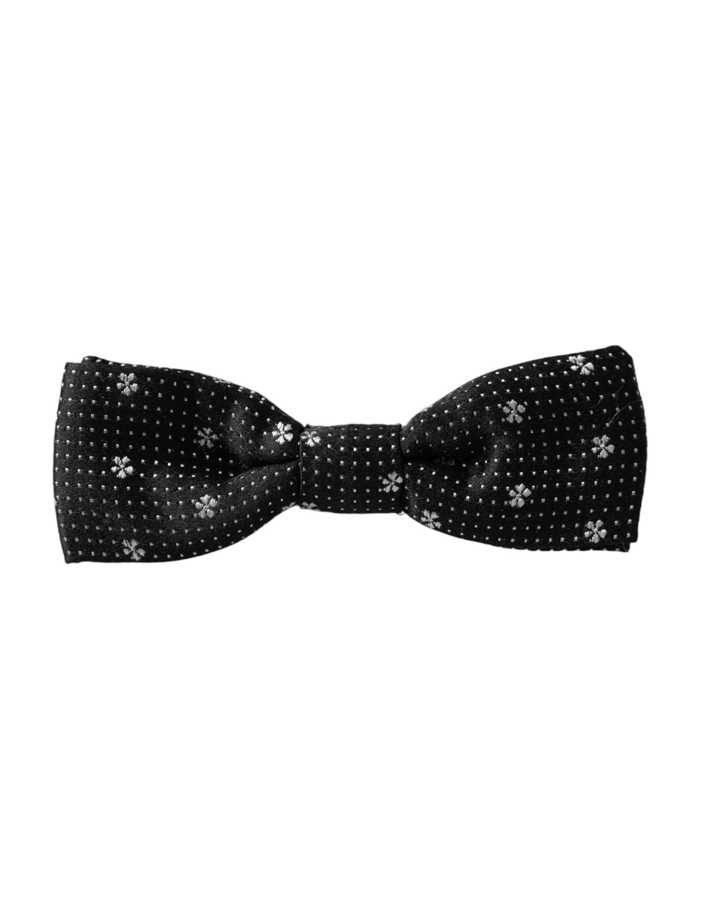 - Black Silk Floral Adjustable Neck Men Papillon Bow Tie