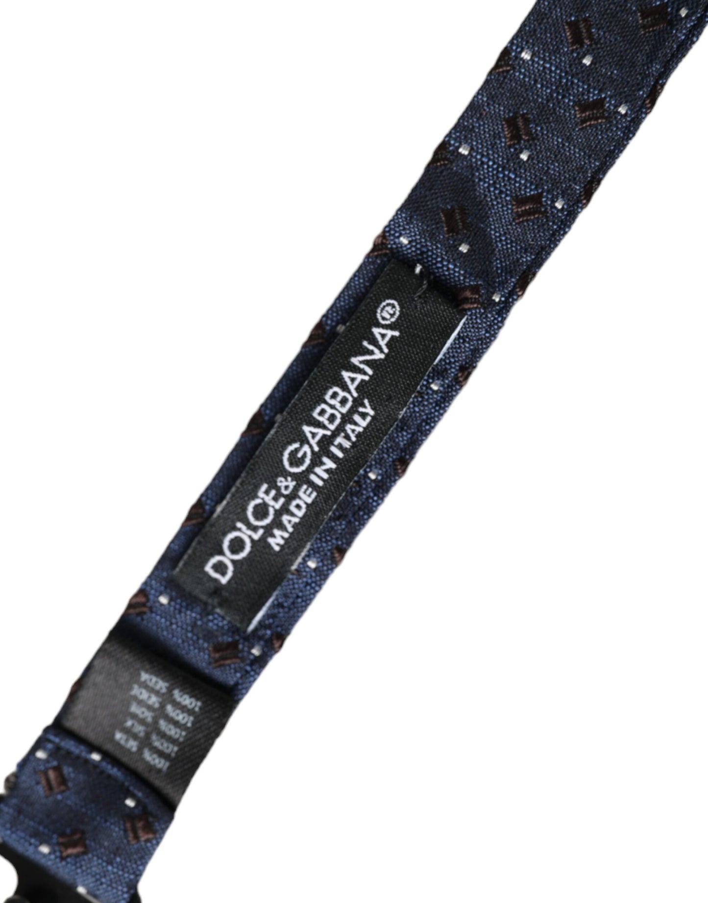 - Navy Blue Silk Patterned Adjustable Men Papillon Bow Tie