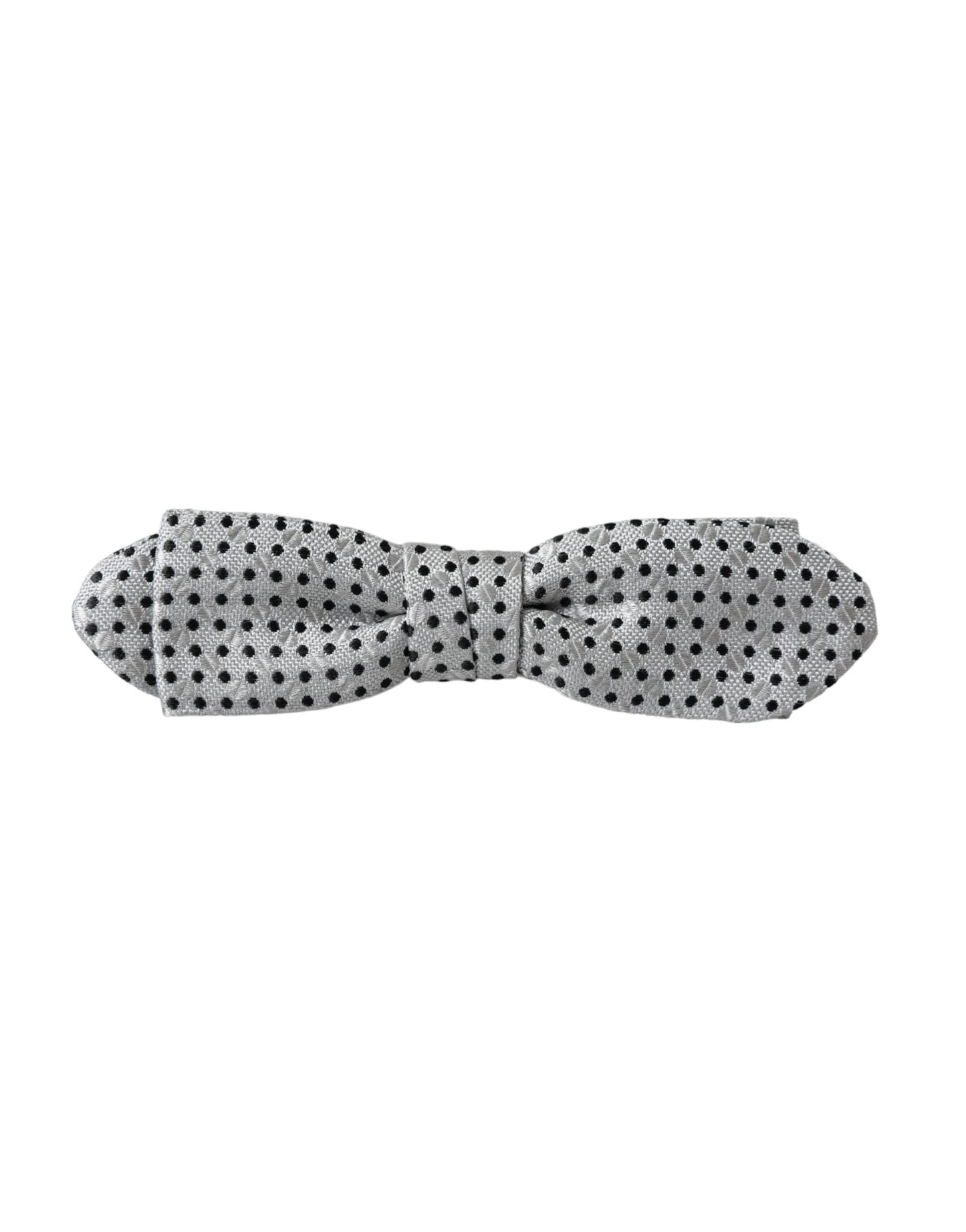 - Gray Silk Polka Dot Adjustable Neck Men Papillon Bow Tie
