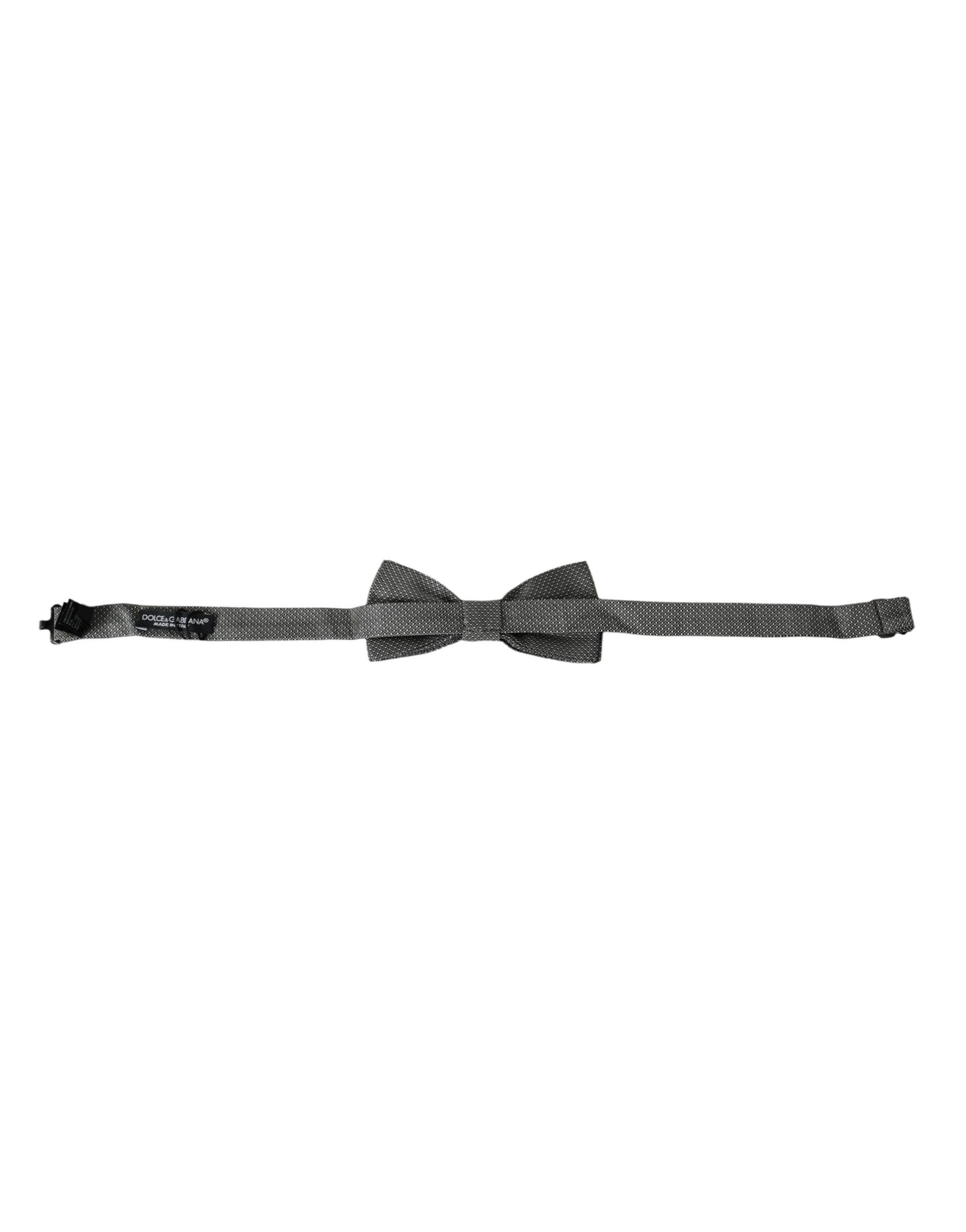- Gray Silk Patterned Adjustable Neck Men Bow Tie