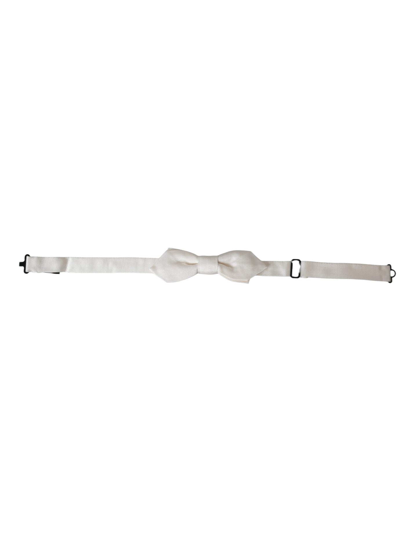 - White Silk Adjustable Neck Men Papillon Bow Tie