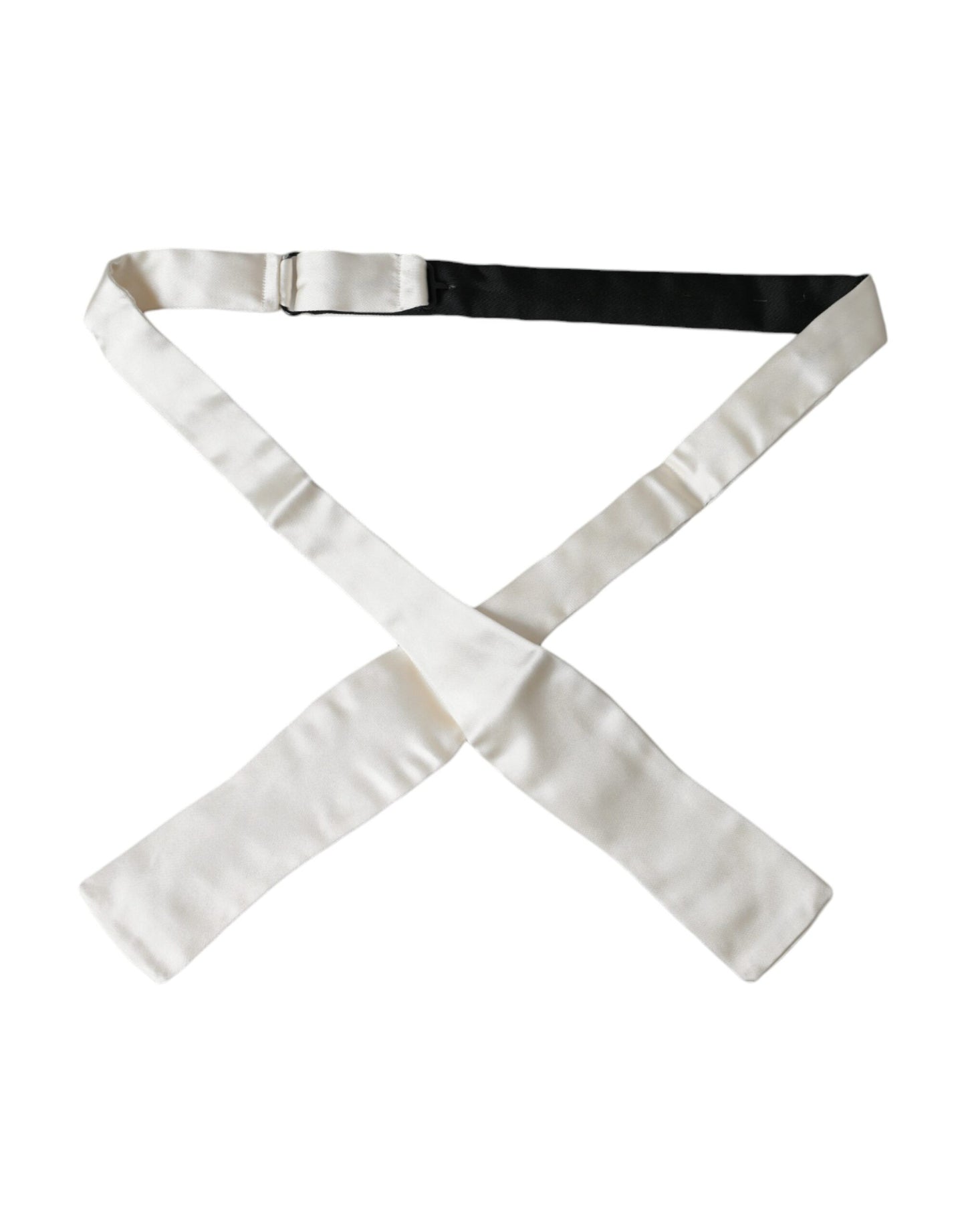 - White Silk Slim Skinny Necktie Men Bow Tie