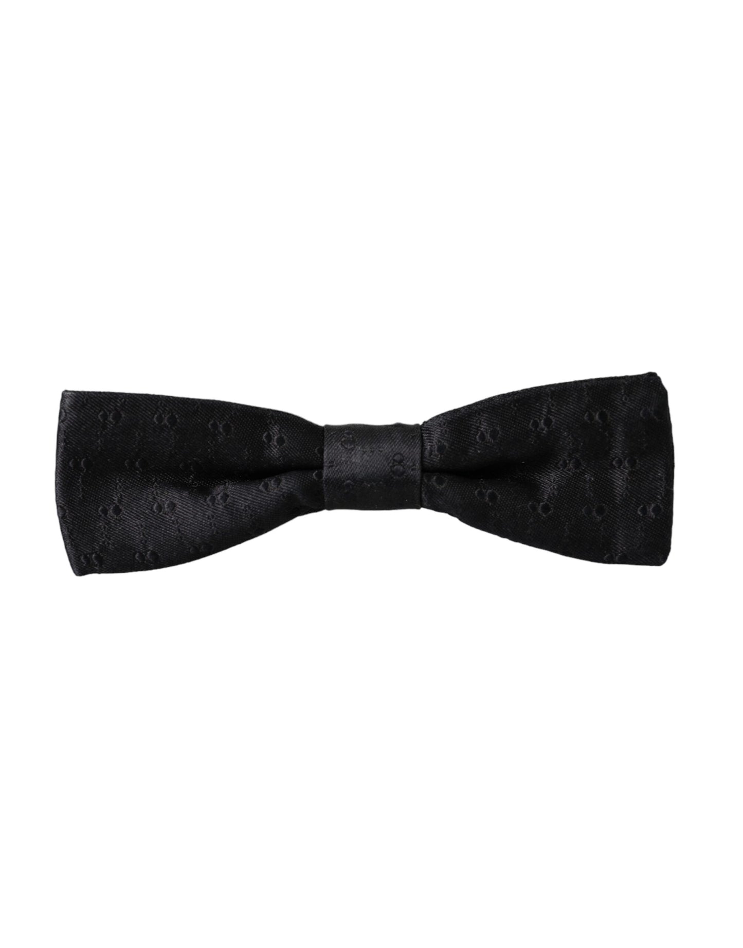 - Black Silk Patterned Adjustable Neck Men Bow Tie