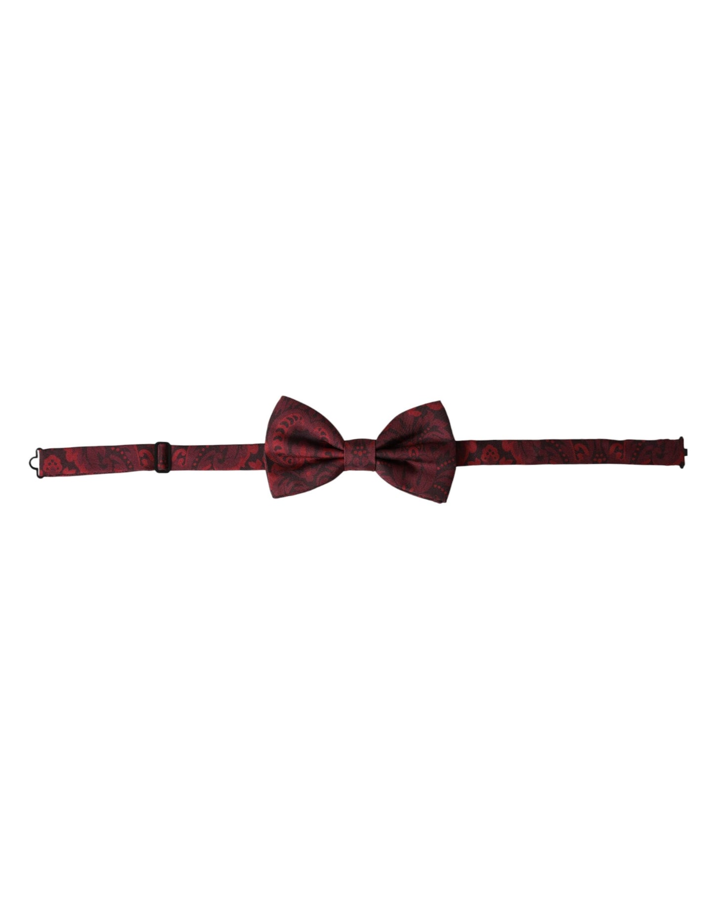 - Red Silk Floral Adjustable Neck Men Bow Tie